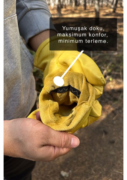 Gerçek Dana Derisi Sarı Erkek Eldiven – Dayanıklı Iş ve Outdoor Kullanımına Uygun indirimleri