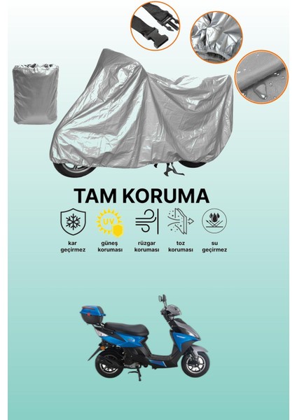 Gri Falcon Nitro 50 Uyumlu Motosiklet Brandası, Koruyucu Örtü, Motor Branda