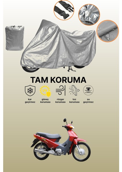Gri Honda C100 Bız Uyumlu Motosiklet Brandası, Koruyucu Örtü, Motor Branda