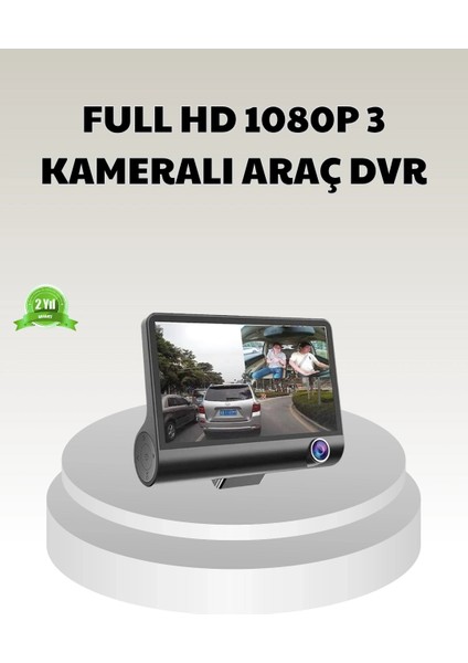 Buğz Araç Dvr Kamerası 3’lü 170° Geniş Açılı Full Hd ve Park Destekli