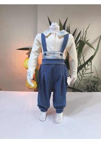 Ekose Bebe Yaka Kareli Askılı Salopet Takım Fitilli Kadife Tulumlu fiyatları