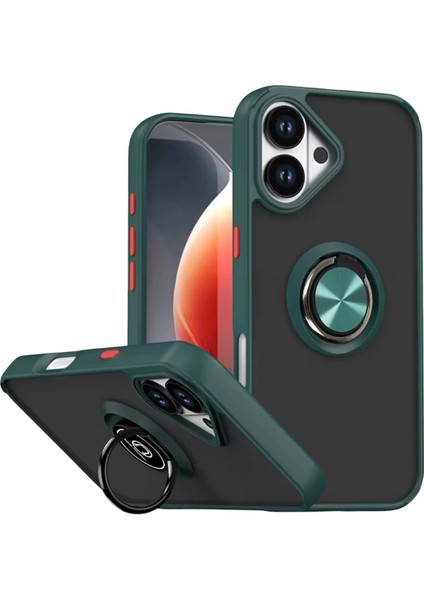 Rdbydn Newface Apple Iphone 17 Montreal Yüzüklü Silikon Kapak - Yeşil