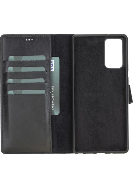 Samsung Galaxy Note 20 Uyumlu Deri Cüzdanlı Kılıf Rst1 Siyah fiyatları