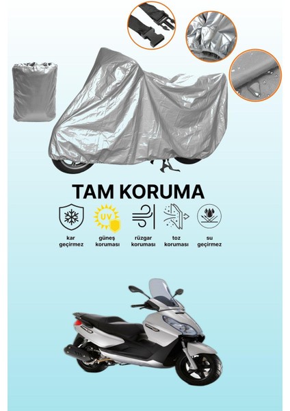 Gri Piaggio X8 400 Ie Uyumlu Motosiklet Brandası, Koruyucu Örtü, Motor Branda