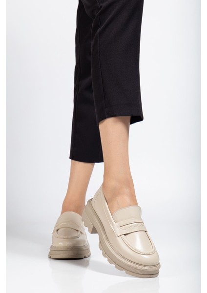 746-759 Bej Yanki Yüksek Tabanlı Loafer Ayakkabı modelleri