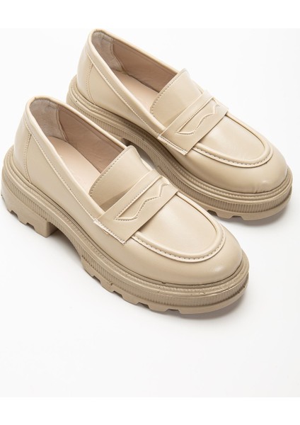 746-759 Bej Yanki Yüksek Tabanlı Loafer Ayakkabı fırsatları