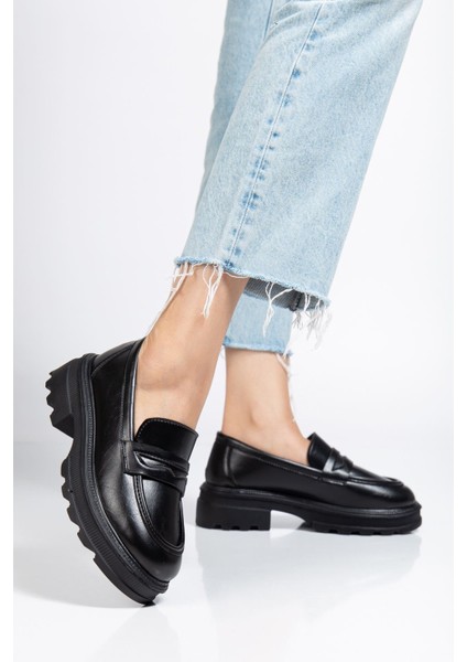 746-759 Siyah Yanki Yüksek Tabanlı Loafer Ayakkabı modelleri