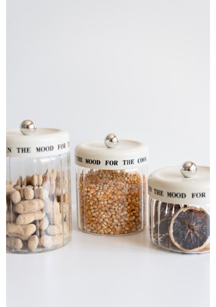 3'lü Krem Vakum Kapaklı Motto Cam Kavanoz Seti (850ML+1100ML+1400ML) fiyatları