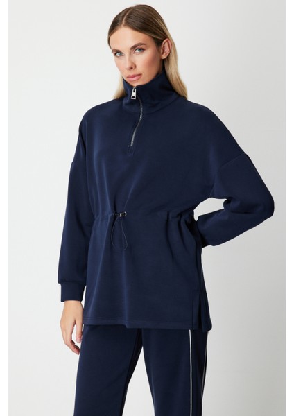 Kadın Yakası Fermuarlı Sweat 66312 Lacivert fiyatları