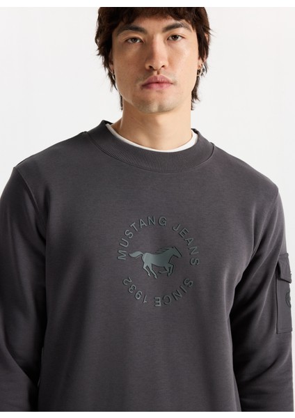 Bisiklet Yaka Antrasit Erkek Sweatshırt M5WM-SWT1501