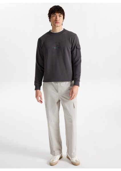 Bisiklet Yaka Antrasit Erkek Sweatshırt M5WM-SWT1501 modelleri