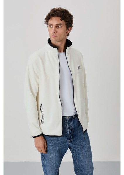 Standart Kalıp Dik Yaka 2li Paket Petrol-Ekru Erkek Polar Sweatshirt - 87992 fırsatları