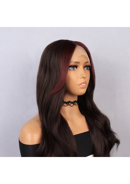 Kahverengi Perçemler Kızıl Işıltılı Tül Peruk fırsatları