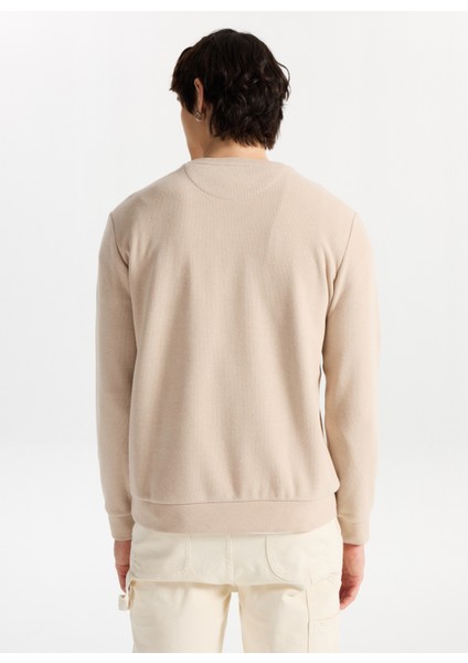 Bisiklet Yaka Bej Erkek Sweatshırt M4WM-SWT-1559 indirimleri