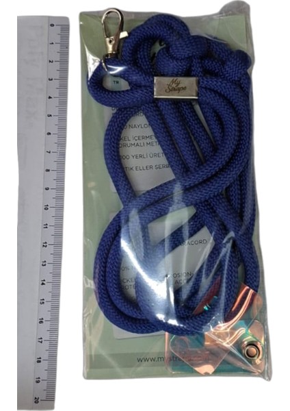 Mavi Paracord Telefon Askısı Crossbody (Ayarlanabilir) Tüm Kılıflara Uyumlu