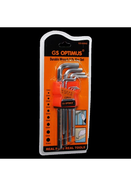 9 Parça Krom Uzun - Düz Alyan 180MM (K95)