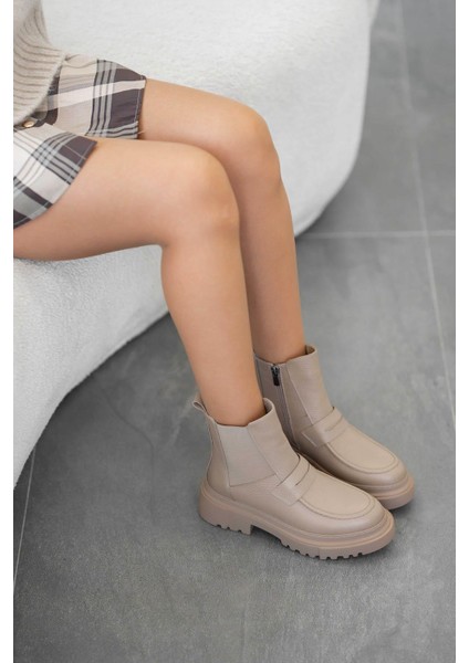 Adda Hakiki Deri Lastikli Kadın Bot Vizon fırsatları