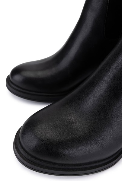 Kadın Suni Deri Siyah Topuklu Çizme 889 1424 Bn Czm SK25-26 Sıyah modelleri