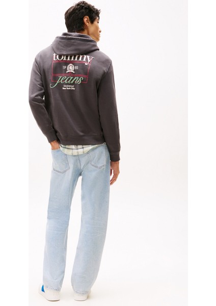 Kapüşon Yaka Siyah Erkek Sweatshırt DM0DM22085BDS Tjm Reg Washed Crest fırsatları