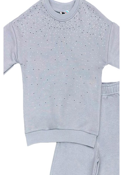 Kız Çocuk 3 Iplik Taş Detaylı Alt-Üst Takım 4-12 Yaş 12346 fiyatları