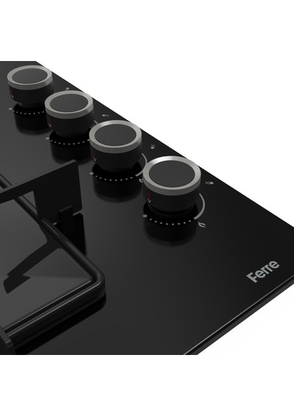 Flowart Turbolu Siyah Cam Amörtisörlü Silenart Ankastre Set QBL62CS - SS205 - D080SA