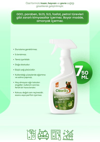 Bitkisel Çok Amaçlı Temizleyici 750 ml | Leke Çıkarıcı, Yağ Sökücü, Yüzey Temizleyici fırsatları