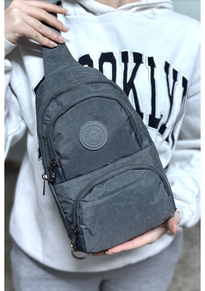 Su Geçirmez Kumaş Gri Unisex Body Bag Çapraz Omuz Çantası modelleri