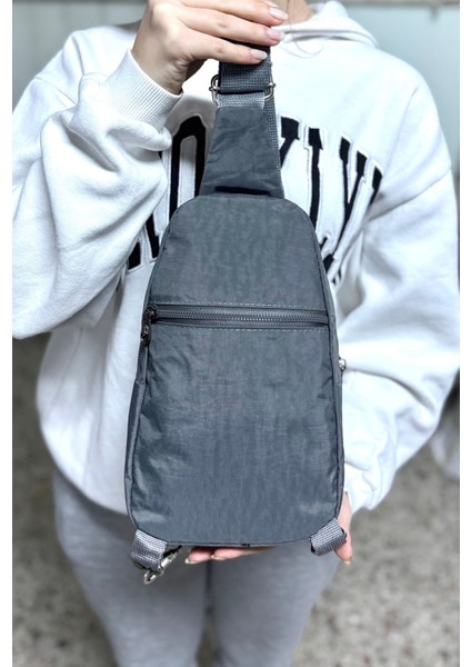 Su Geçirmez Kumaş Gri Unisex Body Bag Çapraz Omuz Çantası fırsatları