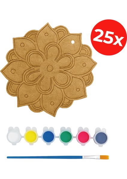 Mandala Aktivite Seti - Çiçek Tasarım Kit - Mandala Etkinlik - 25'li Set indirimleri