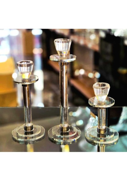 El Yapımı Kristal Desenli Dekoratif Mumluk Takımı 3'lü fiyatları