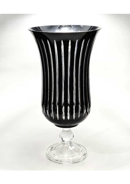 El Yapımı Kristal Vertical Desenli Siyah Dekoratif Vazo fiyatları