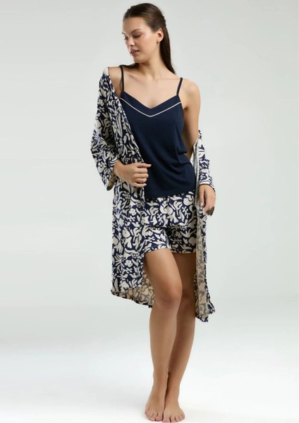 Kadın Süprem Kumaş 3 Parça Kutulu Pijama Takımı WV.4.G.055Z