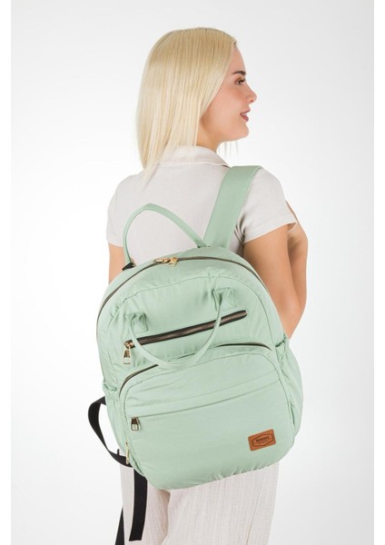 Arya Bondit Hafif Kumaş Anne Bebek Bakım Çantası Termoslu Biberon Cepleri Puset Askılı