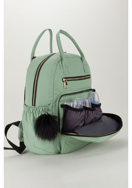 Arya Bondit Hafif Kumaş Anne Bebek Bakım Çantası Termoslu Biberon Cepleri Puset Askılı