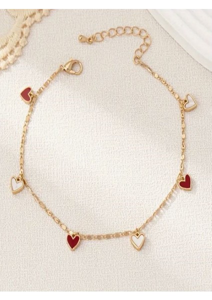 14K Altın Kaplama Kalpli Bileklik fırsatları