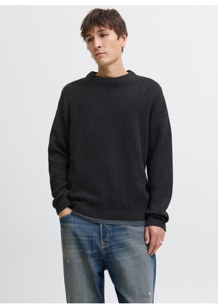 Bisiklet Yaka Normal Siyah Erkek Kazak 12278816_JJEDOVER Knıt Crew Neck Sn fiyatları