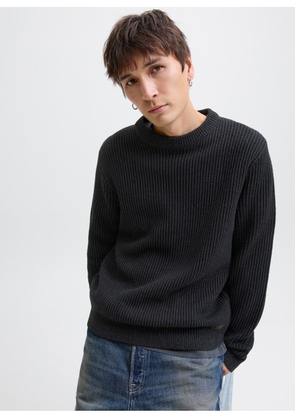 Bisiklet Yaka Normal Siyah Erkek Kazak 12278816_JJEDOVER Knıt Crew Neck Sn modelleri