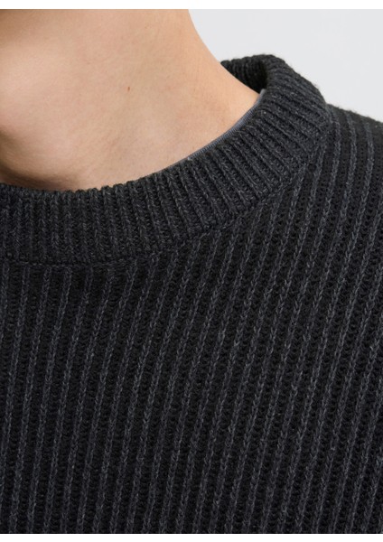 Bisiklet Yaka Normal Siyah Erkek Kazak 12278816_JJEDOVER Knıt Crew Neck Sn fırsatları