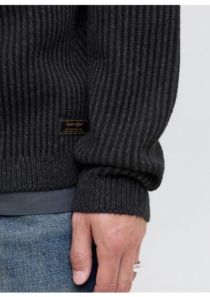 Bisiklet Yaka Normal Siyah Erkek Kazak 12278816_JJEDOVER Knıt Crew Neck Sn indirimleri