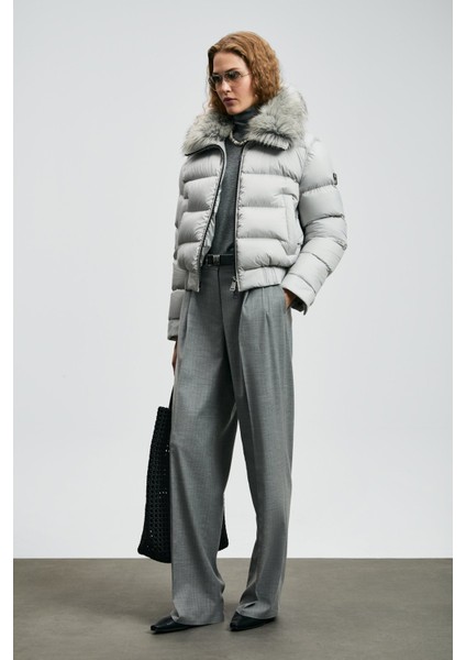 Kapitoneli Relaxed Tüylü Yaka Fit Mont Bayan Mont 122120041 fırsatları