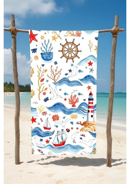 Çocuk Plaj Havlusu Desenli Pamuk Plaj Havlusu – Desenli Tasarım – 75X150 cm fiyatları