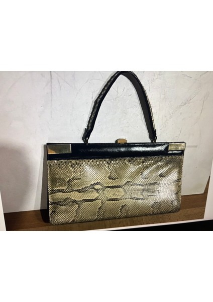 1960' Lar Yılan Derisi Çanta - 33 cm x 19 cm