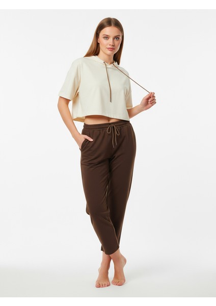 Düz Paça Eşofman Altı Kremit 3011 fiyatları