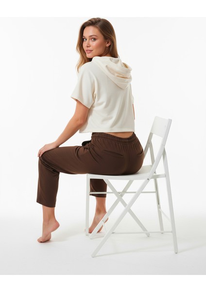 Düz Paça Eşofman Altı Kremit 3011 indirimleri