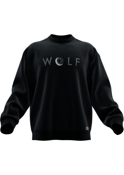Wolf Yazılı Rahat Kalıp Unisex Sweatshirt