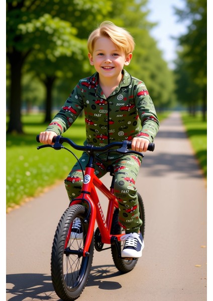 Erkek Çocuk Baskılı Uzun Kollu Pijama Takımı Konforlu Geceler Için Ideal Seçim Kaliteli Şık fiyatları