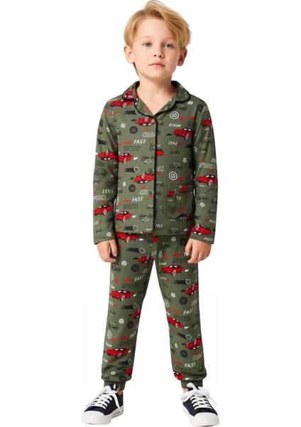 Erkek Çocuk Baskılı Uzun Kollu Pijama Takımı Konforlu Geceler Için Ideal Seçim Kaliteli Şık fırsatları