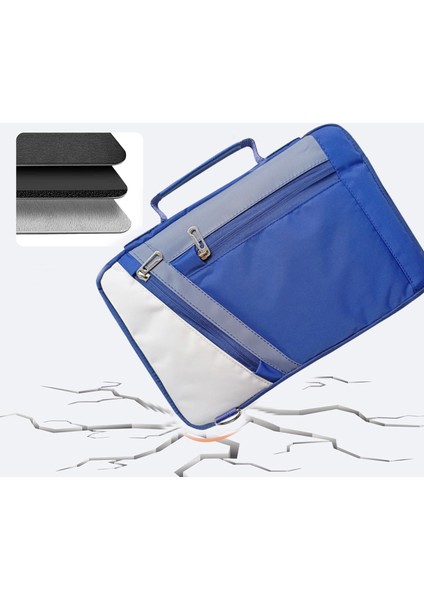 Samsung Galaxy Tab S10 Lite Için Omuz Askılı El Tutacaklı Universal Sleeve Taşıma Çantası AL4346 Lacivert Krem Gri fırsatları