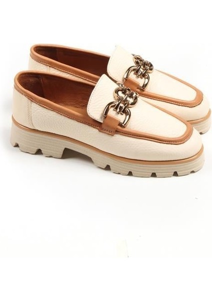 Majensia 141209 Tokalı Loafer Hakiki Deri Bej Flotur fiyatları