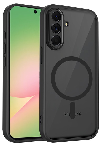 Samsung Galaxy A36 Kılıf, Manyetik Yarı Saydam Mat Darbeye Dayanıklı ve Parmak Izi Önleyici Koruyucu Kılıf-Siyah (Yurt Dışından)